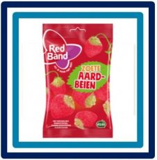 184402 Red Band Zoete Aardbeien Snoep 180 gram