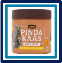 221110 Huismerk 100% Pindakaas met grote stukjes Pinda 350 gram