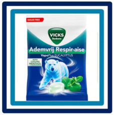 273185 Vicks Bonbons Ademvrij VapoPlus Eucalyptus Suikervrij 72 gram