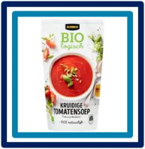 Huismerk Kruidige Tomatensoep met Ui en Basilicum Biologisch 570 ml