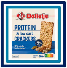 586568 Bolletje Protein & Low Carb Crackers 4 x 3 stuks