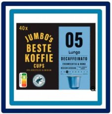 637293 Huismerk Lungo Decaffeinato Koffiecups 40 stuks