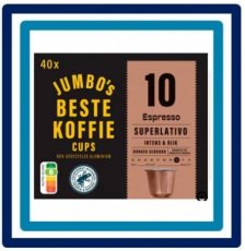 637296 Huismerk Espresso Superlativo Koffiecups 40 stuks