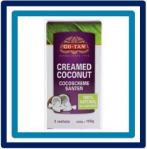 Go-Tan Creamed Coconut Cocoscreme Santen 3 x 50 gram