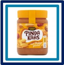 Huismerk Pindakaas met stukjes Pinda 350 gram